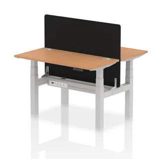 Air Back-to-Back Slimline Height Adjustable Bench Desk - 2 Person