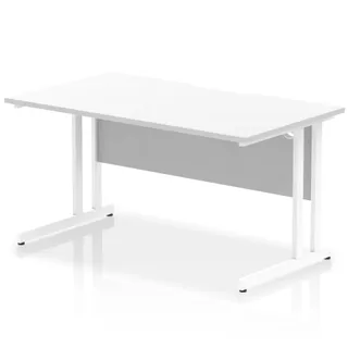 Impulse Scalloped Edge Straight Desk Cantilever Leg