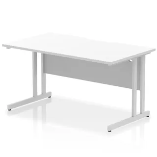 Impulse Scalloped Edge Straight Desk Cantilever Leg