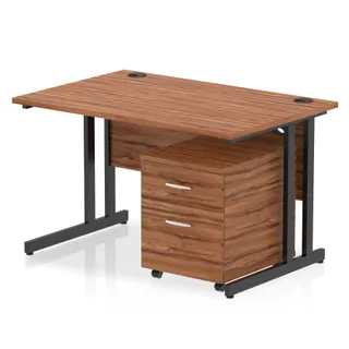 Impulse Cantilever Straight Desk With Mobile Pedestal