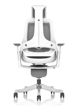Zure High Back White Shell Mesh Executive Office Chair with Arms