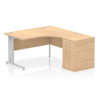 Impulse Cable Managed Crescent Desk Workstation