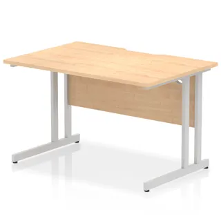 Impulse Scalloped Edge Straight Desk Cantilever Leg