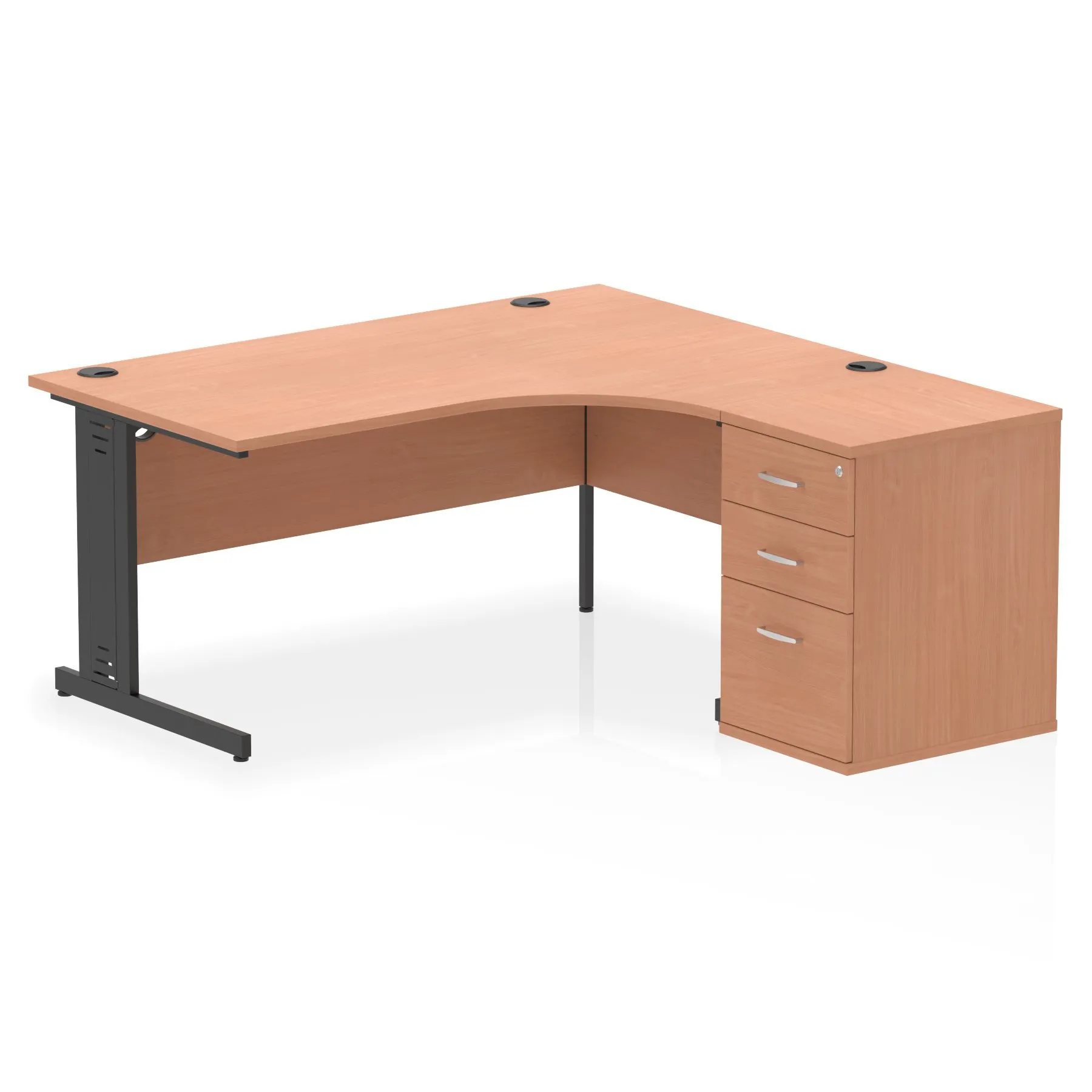 Impulse Cable Managed Crescent Desk Workstation