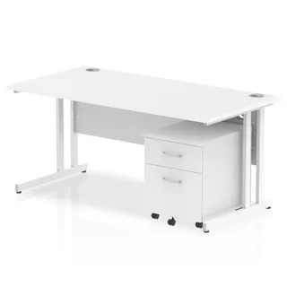 Impulse Cantilever Straight Desk With Mobile Pedestal