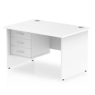 OE - Impulse Panel End Straight Desk With Single Fixed Pedestal