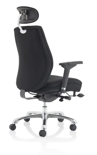 Domino High Back Black Ergonomic Posture Chair with Arms and Headrest