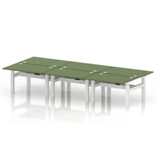 Air Back-to-Back Height Adjustable Bench Desk - 6 Person