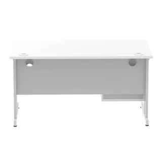 Impulse Cantilever Straight Desk With Single Fixed Pedestal