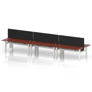 Air Back-to-Back Height Adjustable Bench Desk - 6 Person