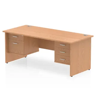 Impulse Panel End Straight Desk With Two Fixed Pedestal
