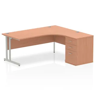 Impulse Cantilever Crescent Desk Workstation