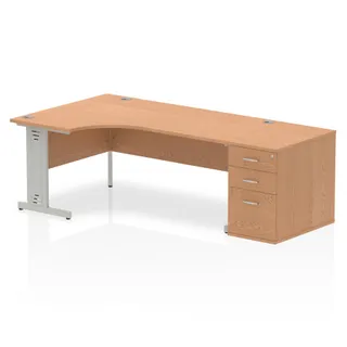 Impulse Cable Managed Crescent Desk Workstation
