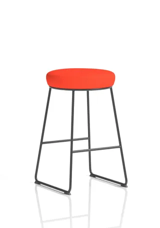 EE - Turin Black Frame Fabric Seat Stool Chair
