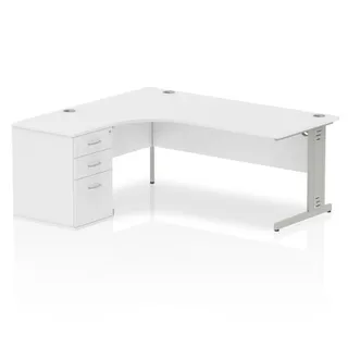 Impulse Cable Managed Crescent Desk Workstation