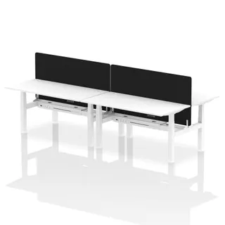 Air Back-to-Back Height Adjustable Bench Desk - 4 Person