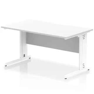Impulse Scalloped Edge Straight Desk Cable Managed Leg