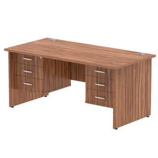 Impulse Panel End Straight Desk With Two Fixed Pedestal