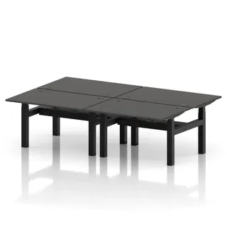 Air Back-to-Back Height Adjustable Bench Desk - 4 Person