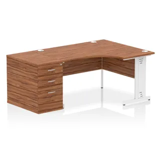 Impulse Cable Managed Crescent Desk Workstation