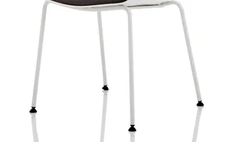 Florence White Frame Fabric Seat Visitor Chair