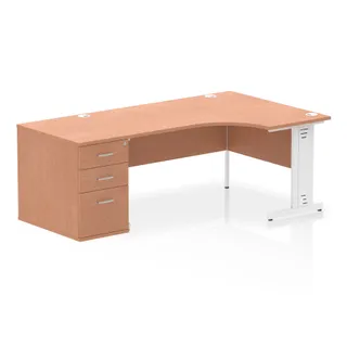 Impulse Cable Managed Crescent Desk Workstation