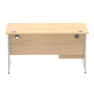 Impulse Cantilever Straight Desk With Single Fixed Pedestal