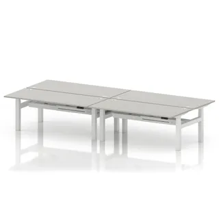 Air Back-to-Back Height Adjustable Bench Desk - 4 Person