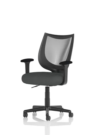 Camden Medium Back Black Mesh Task Operator Office Chair With Arms