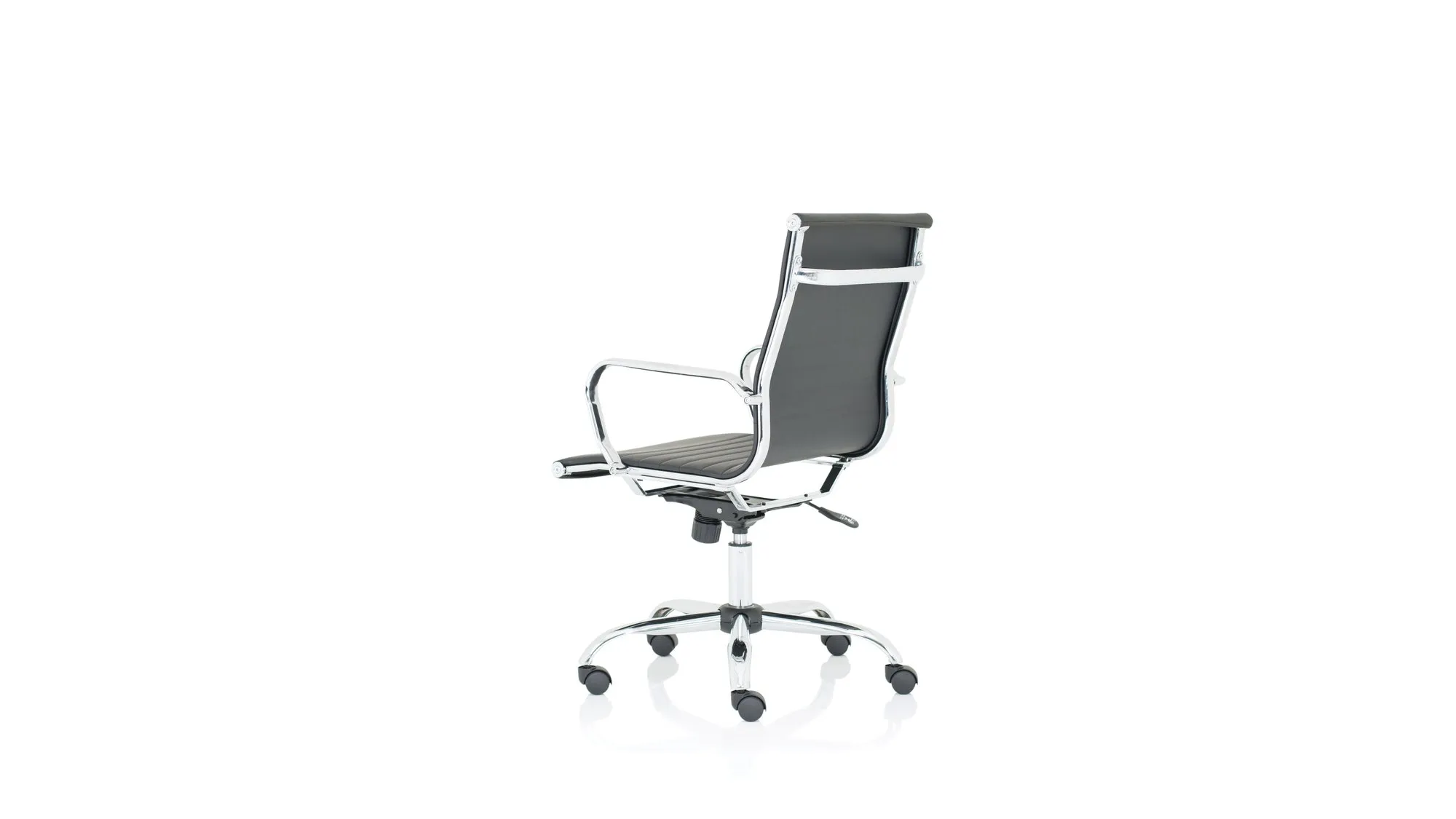 Nola Black Leather Executive Office Chair with Arms