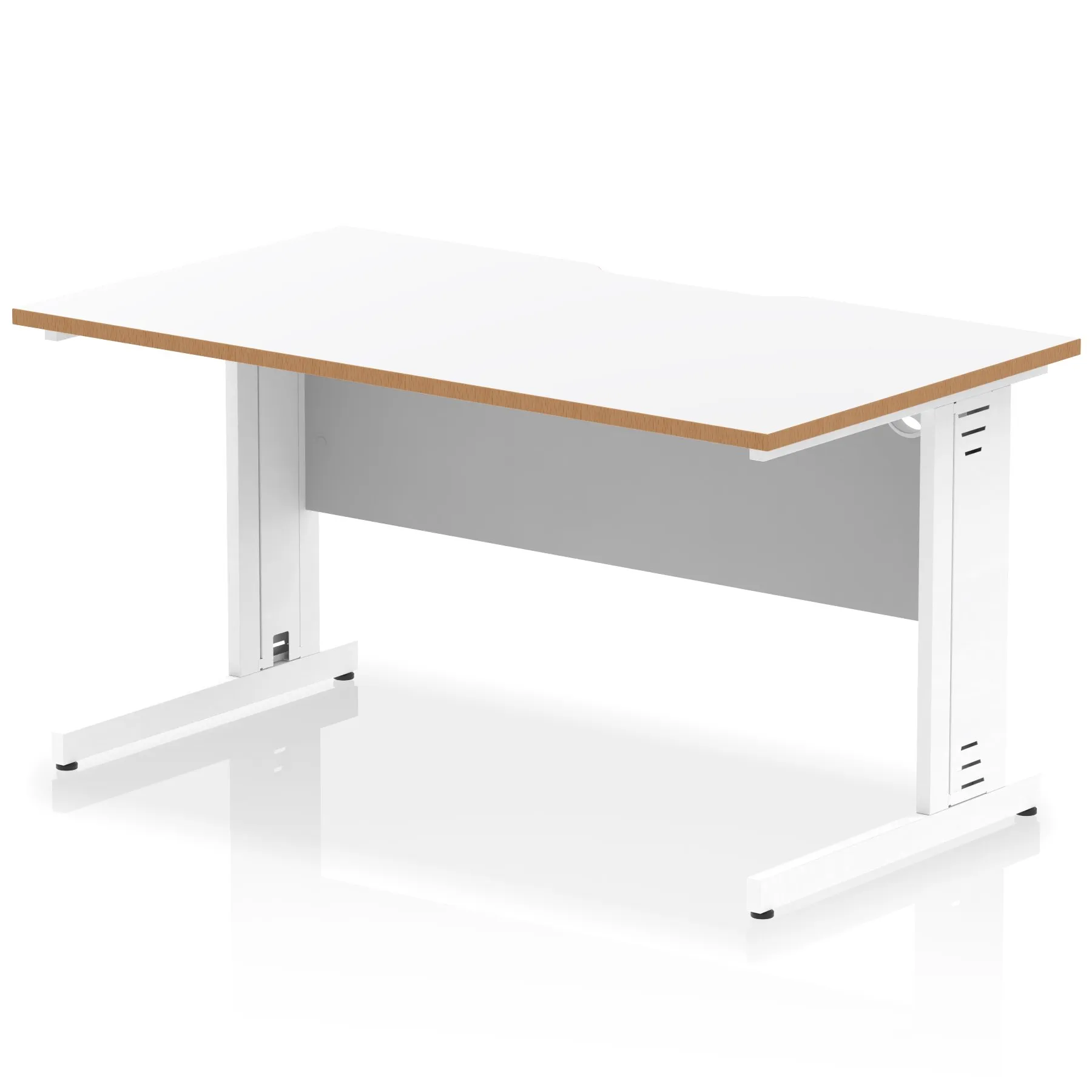 Impulse Scalloped Edge Straight Desk Cable Managed Leg