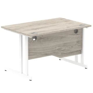 Impulse Cantilever Straight Desk With Single Fixed Pedestal