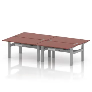 Air Back-to-Back Height Adjustable Bench Desk - 4 Person