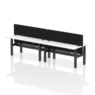 Air Back-to-Back Slimline Height Adjustable Bench Desk - 4 Person