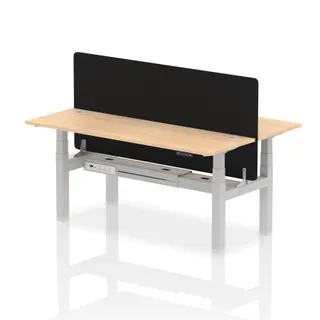Air Back-to-Back Slimline Height Adjustable Bench Desk - 2 Person