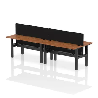 Air Back-to-Back Slimline Height Adjustable Bench Desk - 4 Person