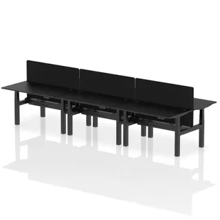 Air Back-to-Back Height Adjustable Bench Desk - 6 Person