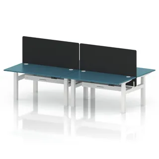 Air Back-to-Back Height Adjustable Bench Desk - 4 Person