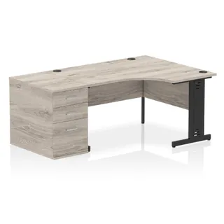 Impulse Cable Managed Crescent Desk Workstation