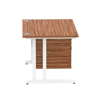 Impulse Cantilever Straight Desk With Single Fixed Pedestal