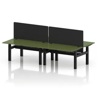 Air Back-to-Back Height Adjustable Bench Desk - 4 Person