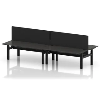Air Back-to-Back Height Adjustable Bench Desk - 4 Person