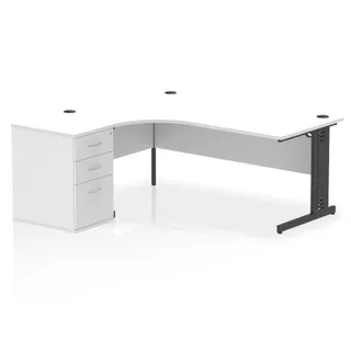 Impulse Cable Managed Crescent Desk Workstation