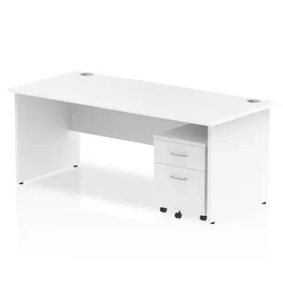 EE - Impulse Panel End Straight Desk With Mobile Pedestal