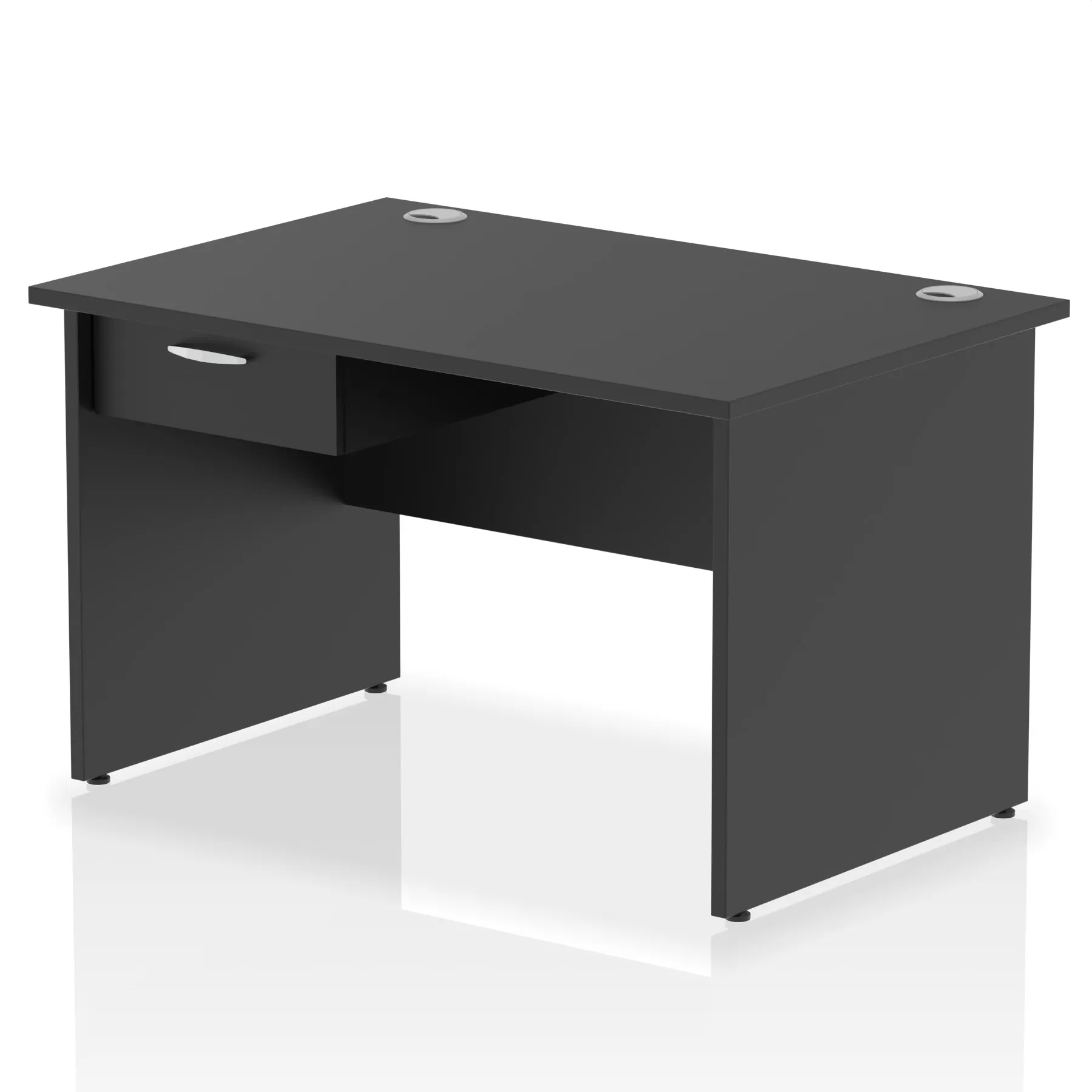 Impulse Panel End Straight Desk With Single One Drawer Fixed Pedestal