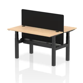 Air Back-to-Back Slimline Height Adjustable Bench Desk - 2 Person