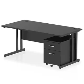 Impulse Cantilever Straight Desk With Mobile Pedestal