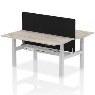 Air Back-to-Back Height Adjustable Bench Desk - 2 Person