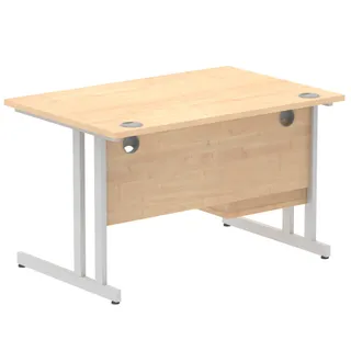 Impulse Cantilever Straight Desk With Single Fixed Pedestal