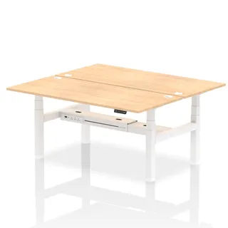 Air Back-to-Back Height Adjustable Bench Desk - 2 Person
